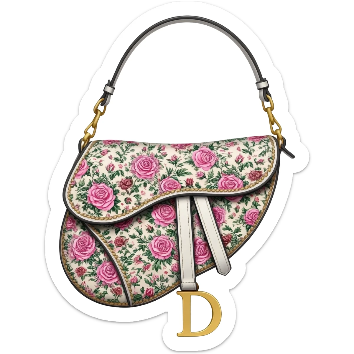 floral dior saddle bag sticker