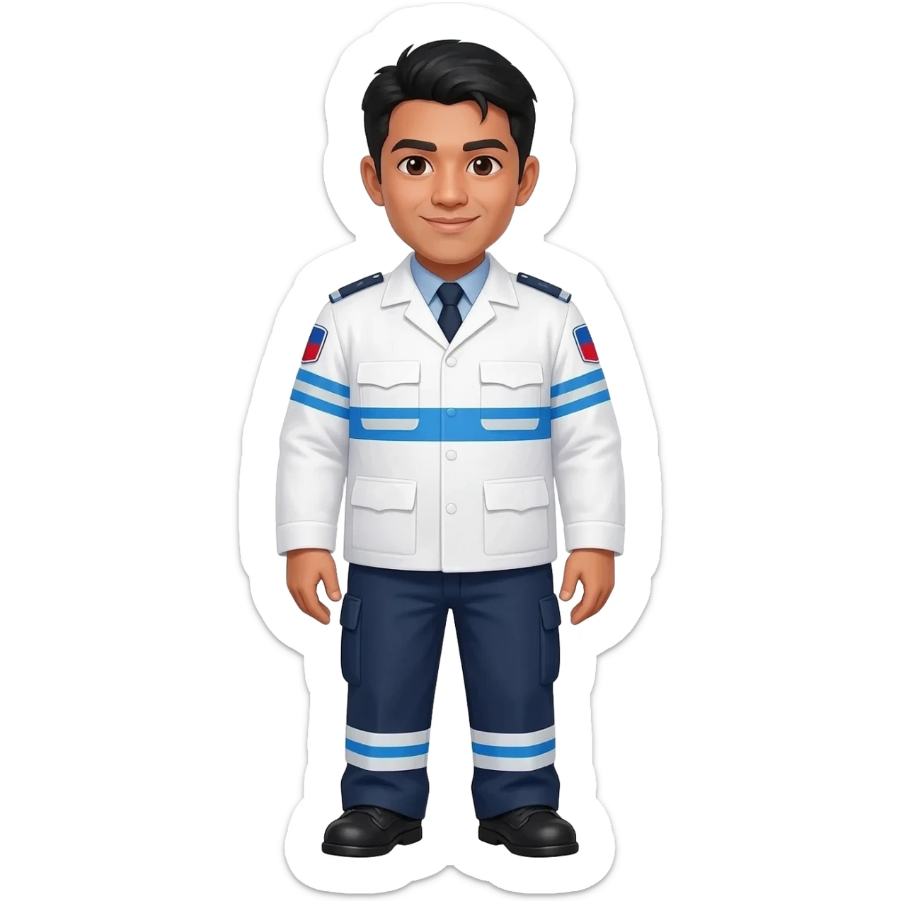 Filipino man paramedic uniform with shoes sticker