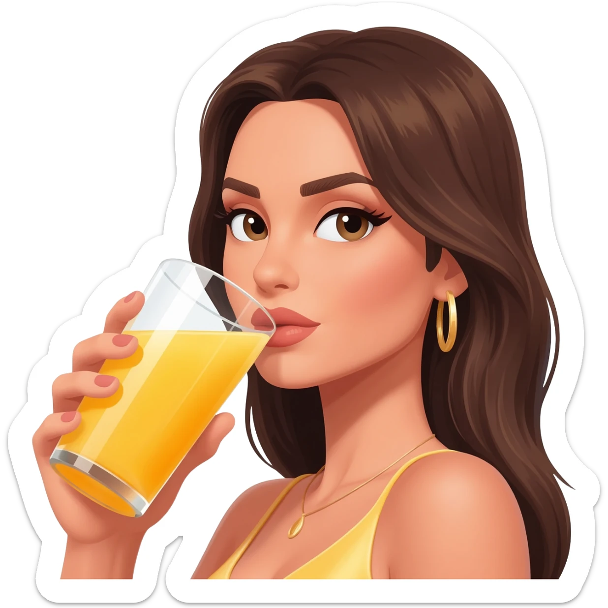 she can only drink the bella hadid juice sticker