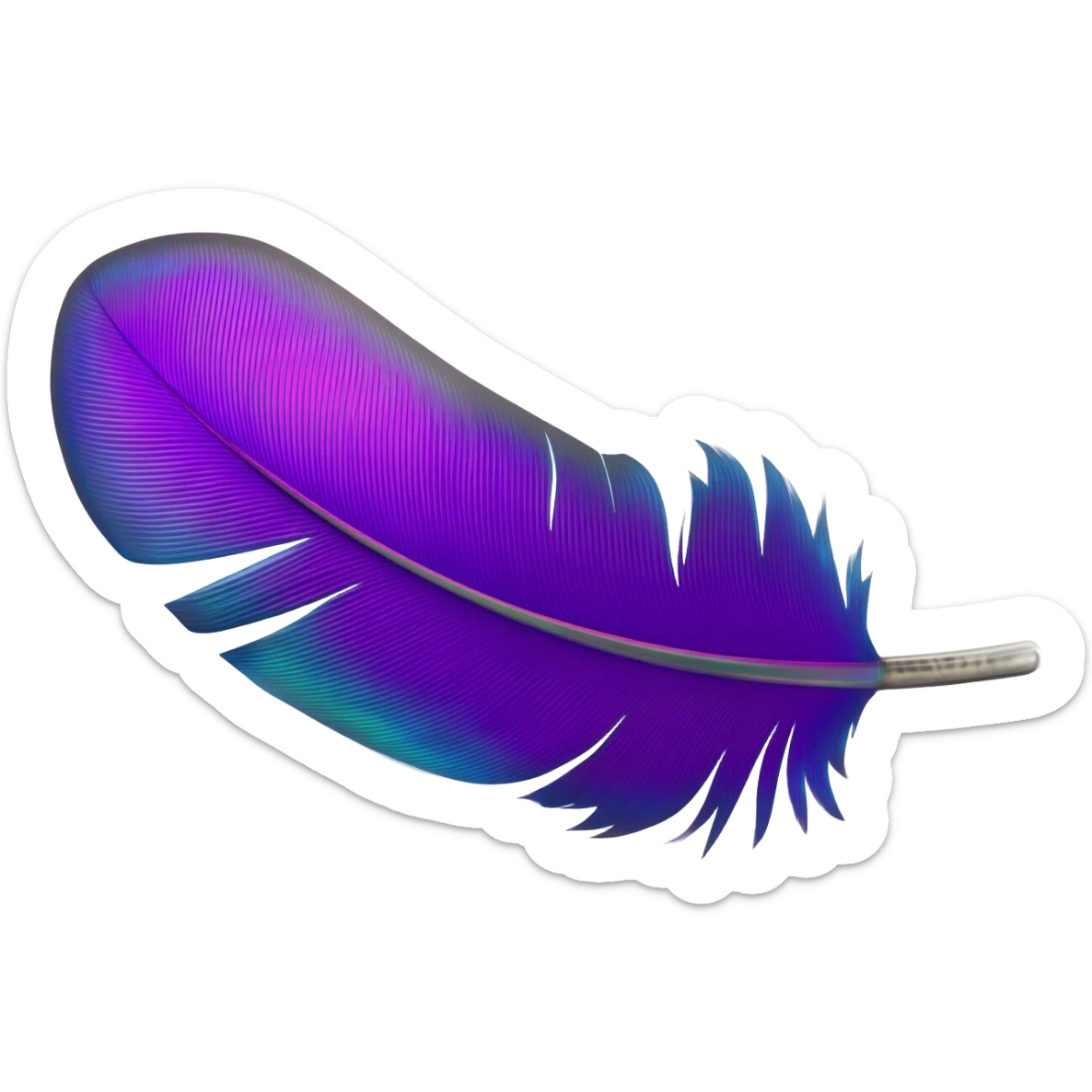 purple feather on a stone sticker