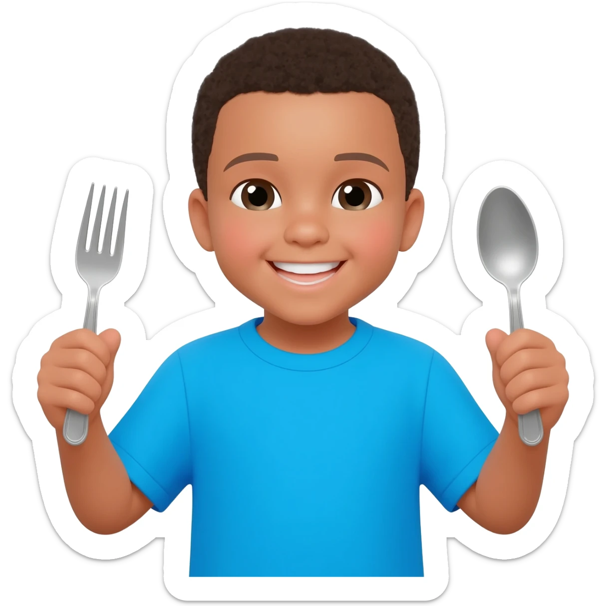 a child fork and spoon sticker