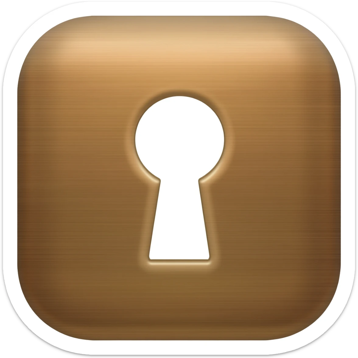 iPad black key hole lock screen icon bronze metallic with thin stripes sticker