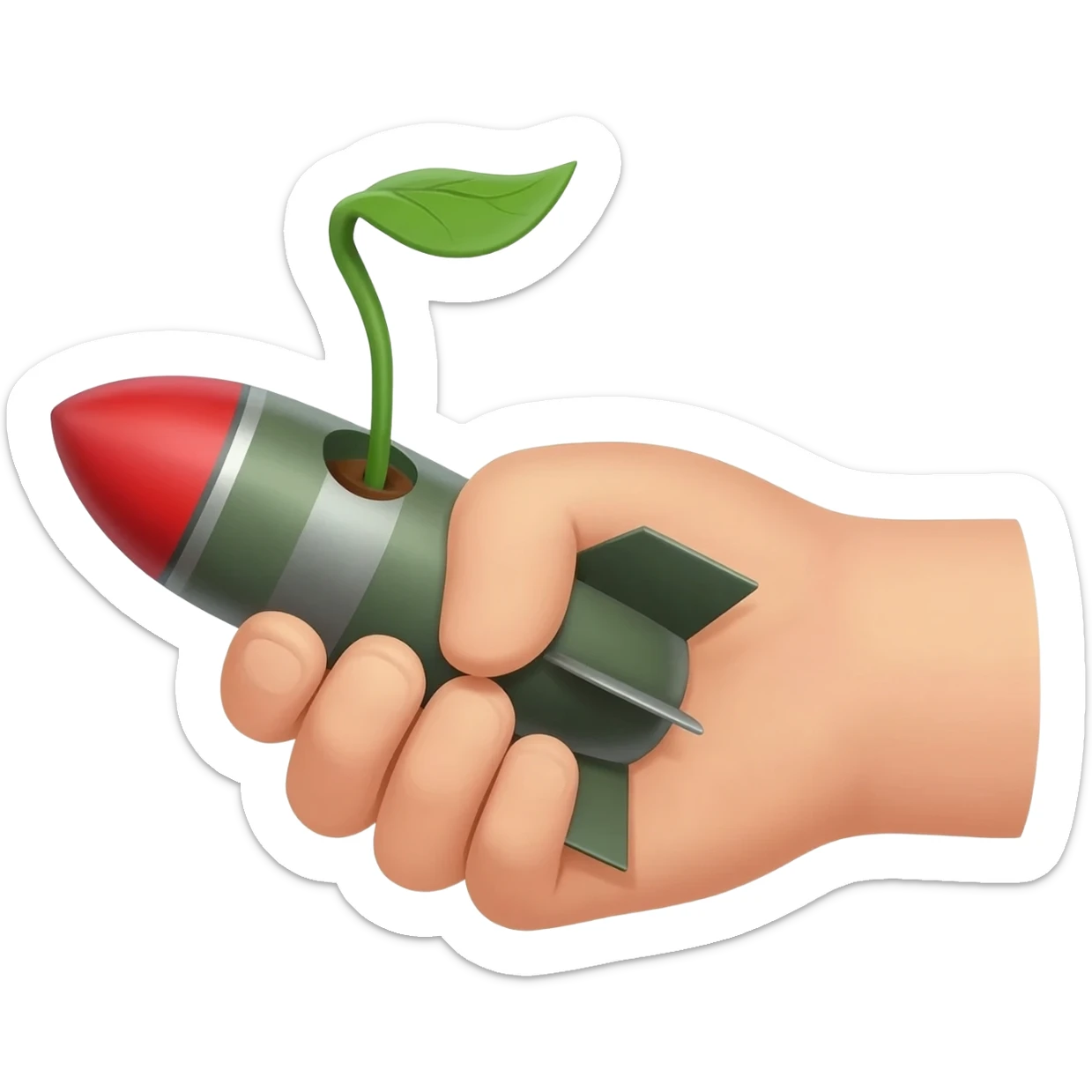hand grow missile sticker
