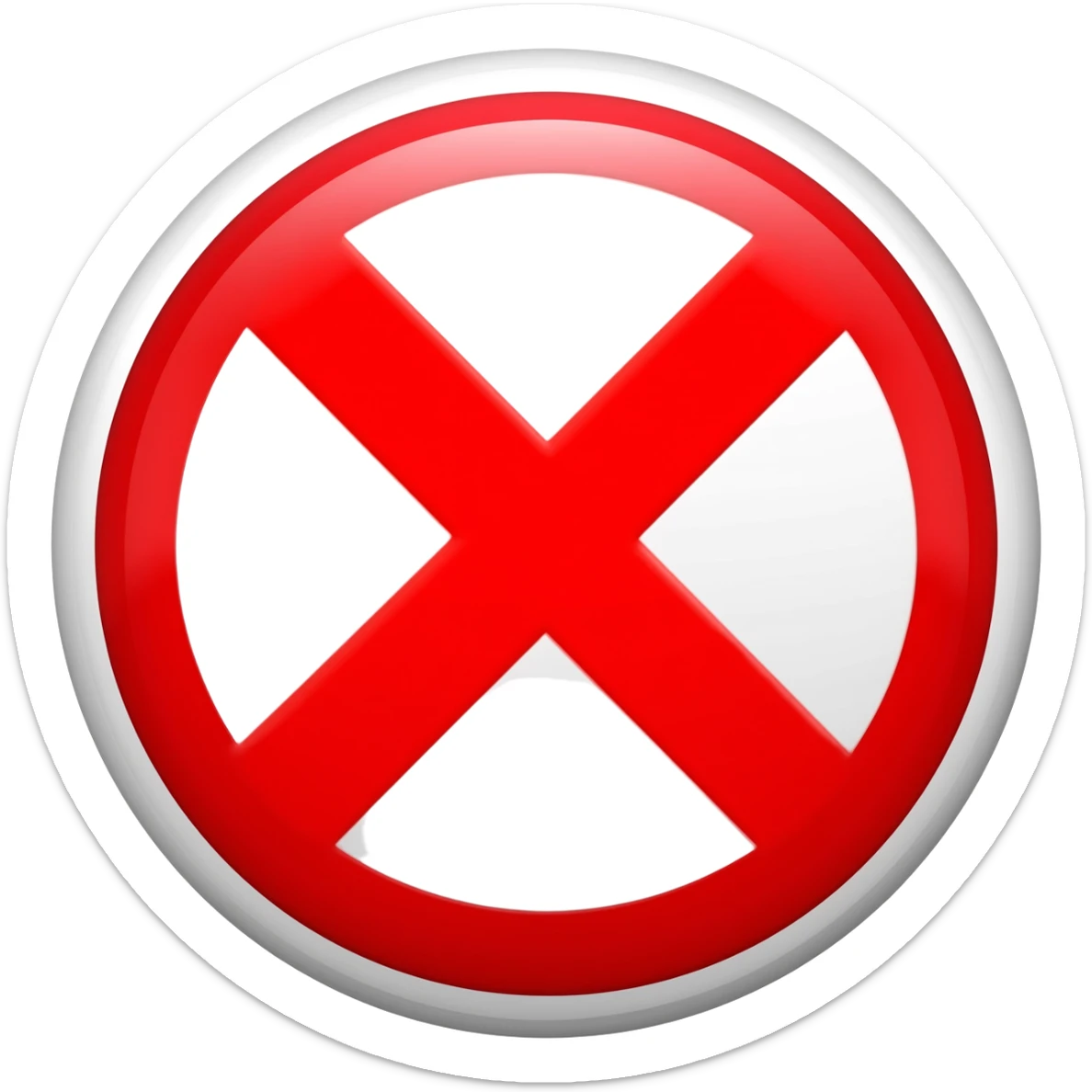 round road sign crossed out in red sticker