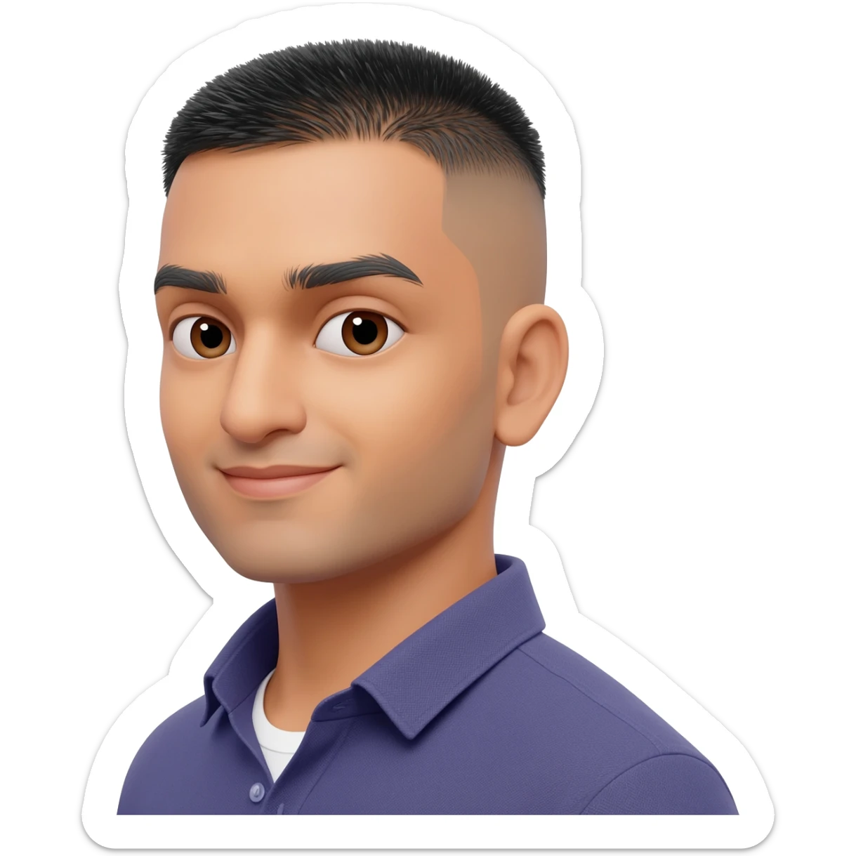 Indian man at 25 years old fade hair cut  sticker
