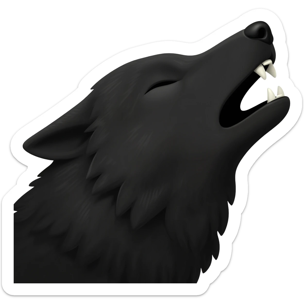 black wolf howling just head ,facing right side sticker