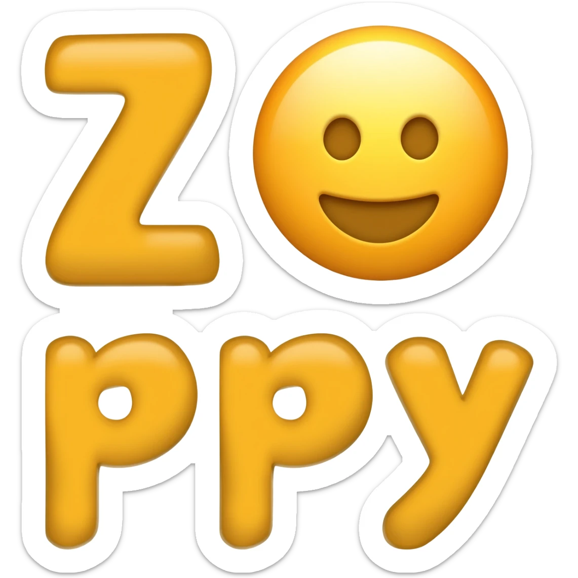 Zoppy toons word related cartoon emojis sticker