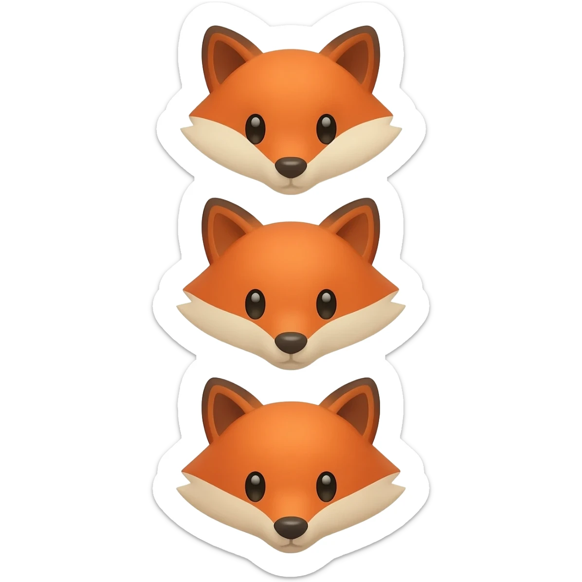 three fox face sticker