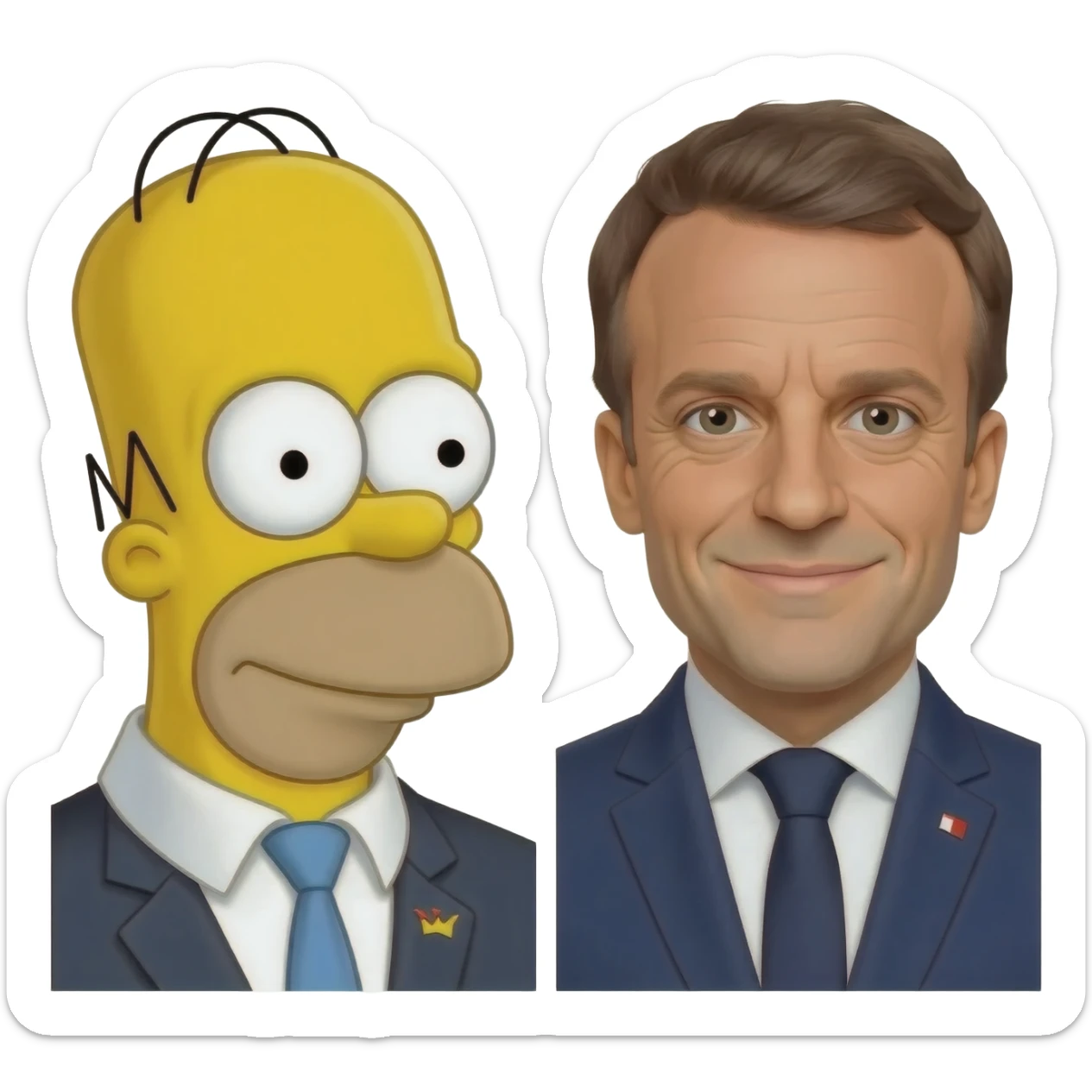 Homer simson et Macron sticker