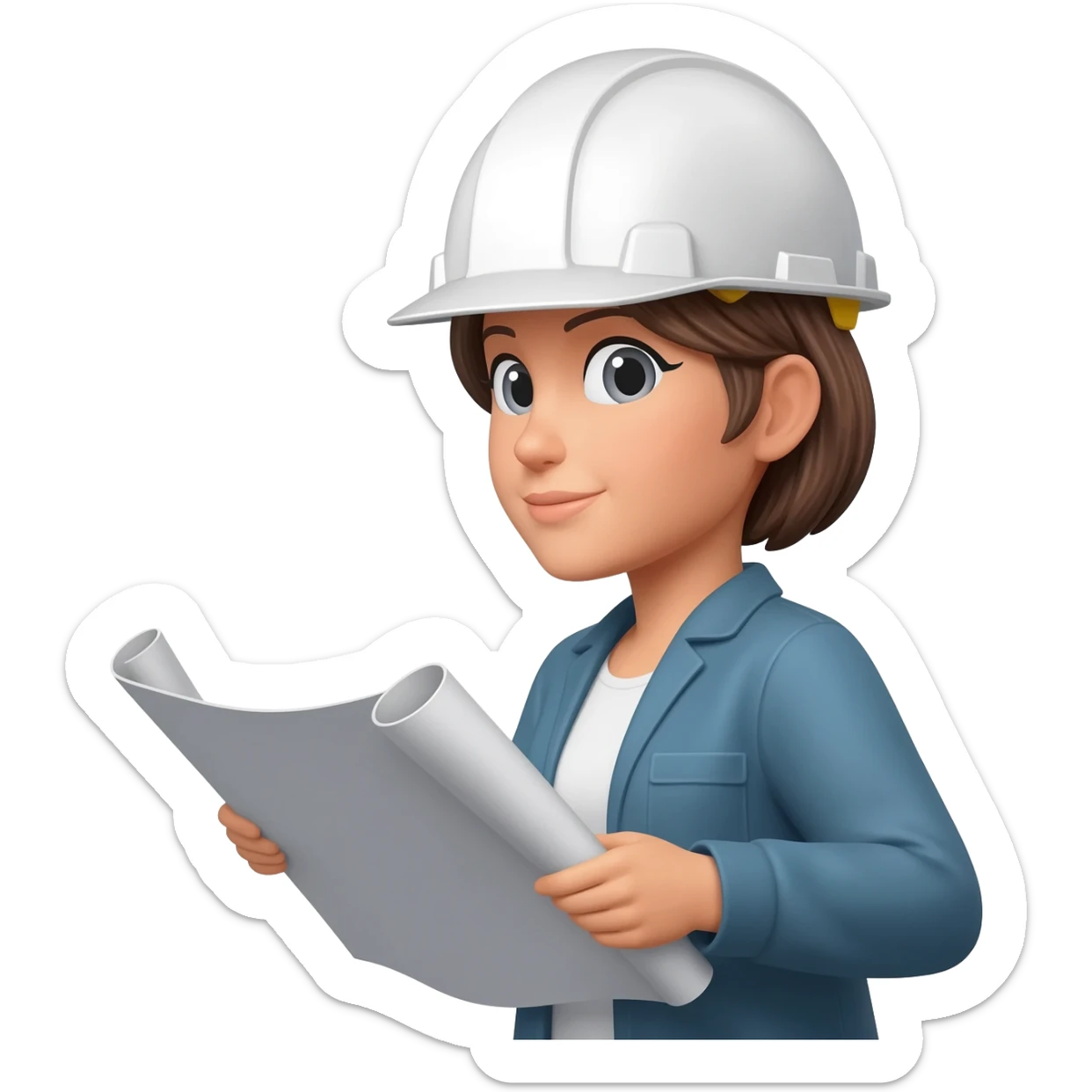 Ingeniero mujer casco blanco sticker