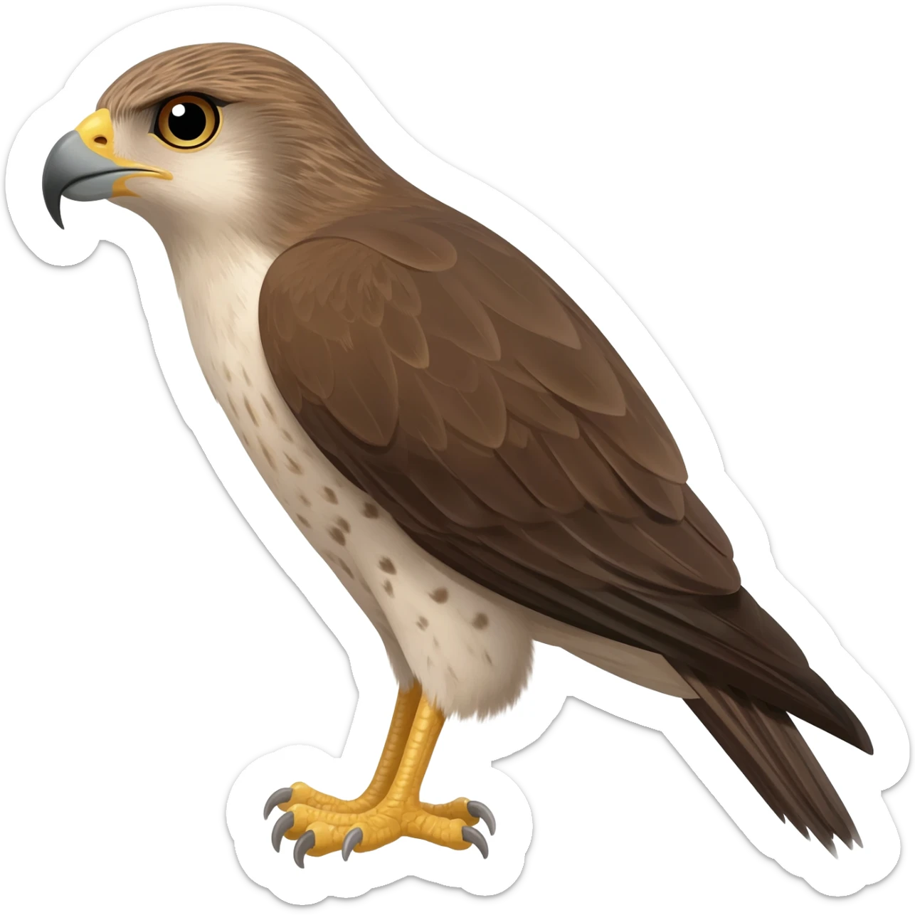 hawk with glaring eyes and wicked peak somewhat from the side sticker