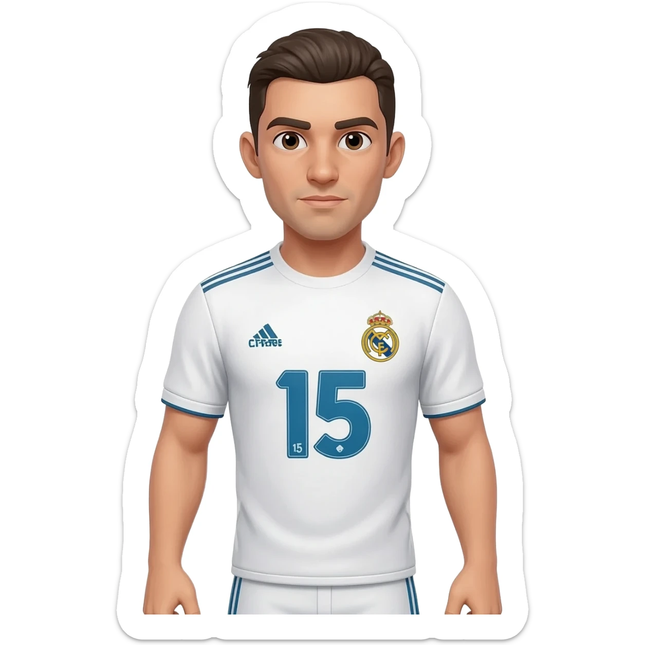 Real Madrid soccer team with the number 15 next to it sticker