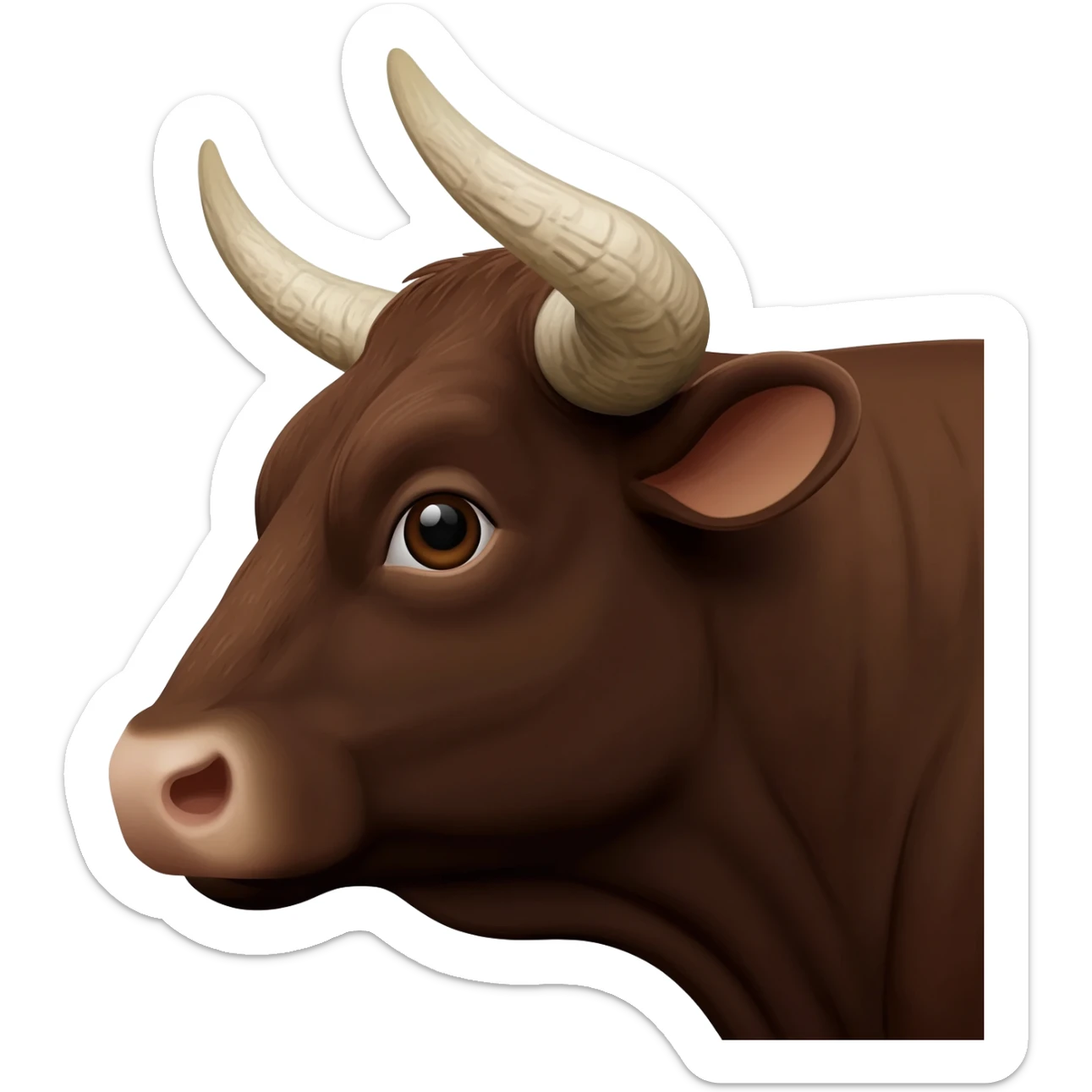 real simental bull head in profile sticker