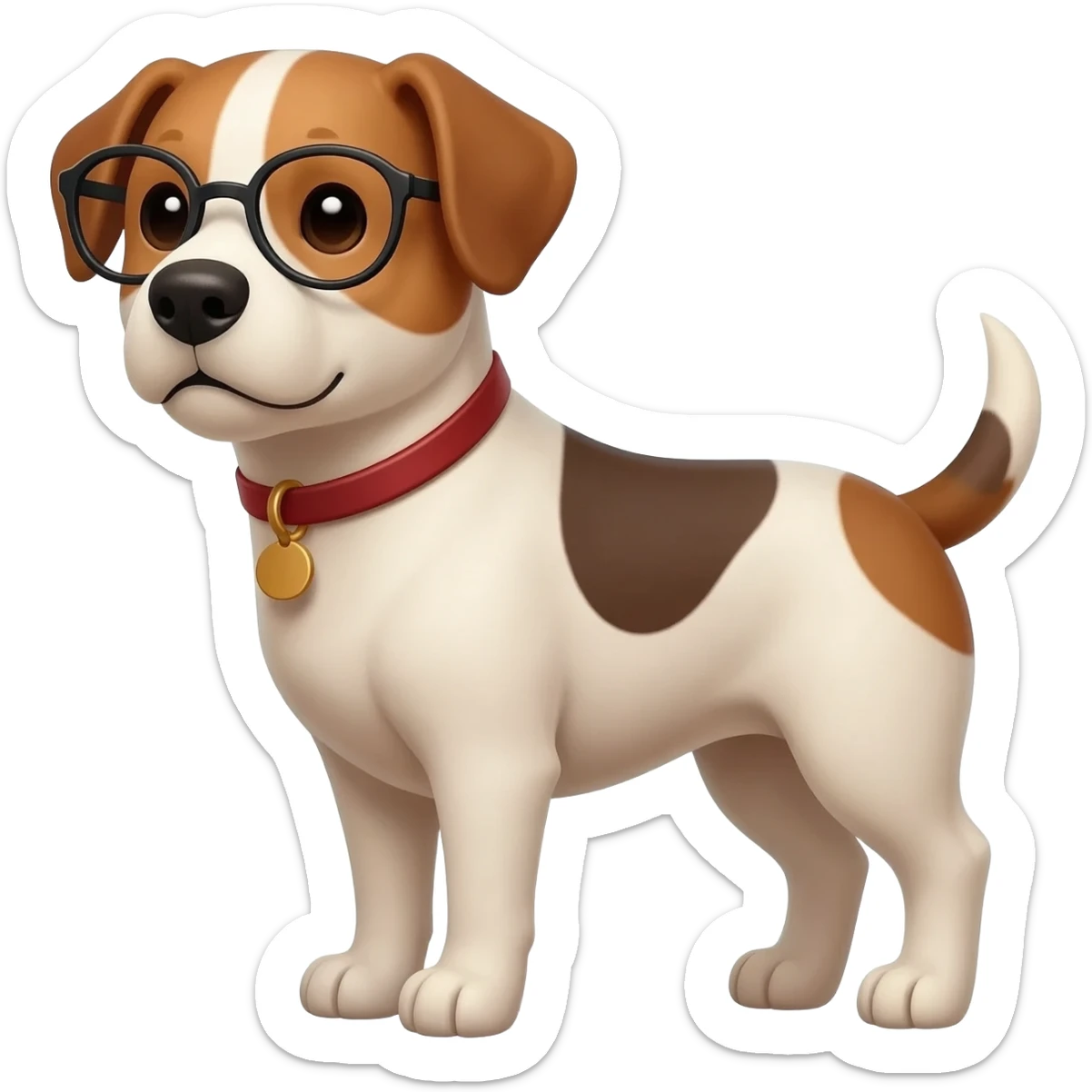 Dog wearing glasses sticker