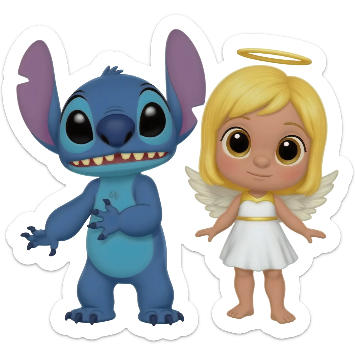 Stitch and Angel! sticker