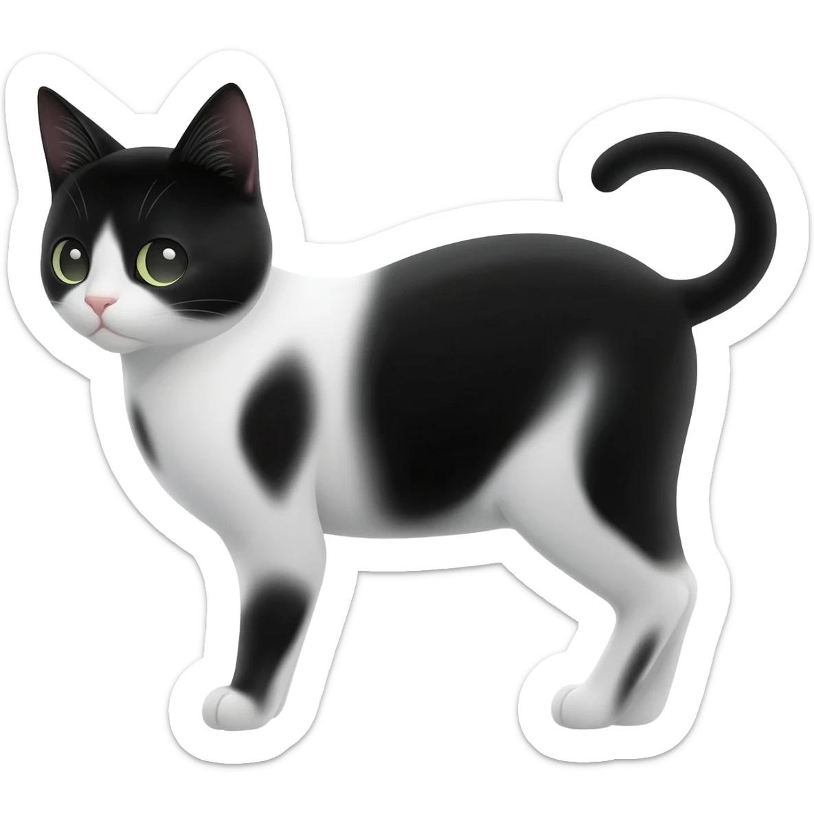 Black and white cat sticker