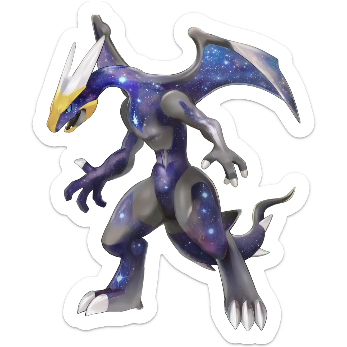 Shiny Galactical Nargacuga-Silvally-Absol-Digimon-fusion-animal-Pokémon-creature  sticker