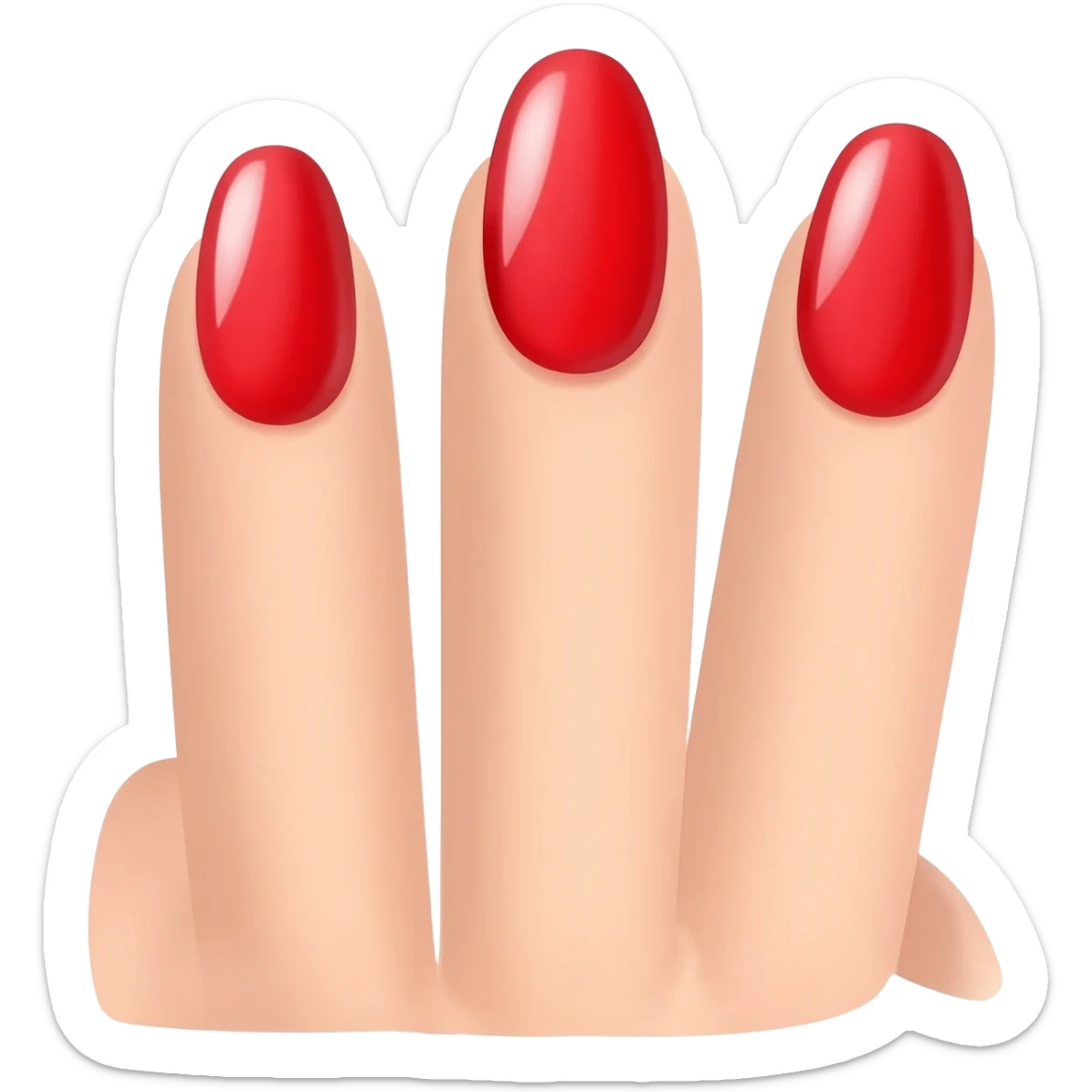 iso nails with red nail polish sticker