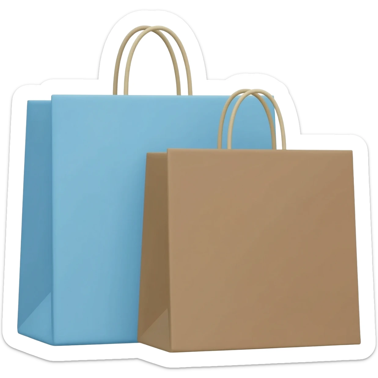 Bundle of 3 Light blue, brown shopping bags sticker