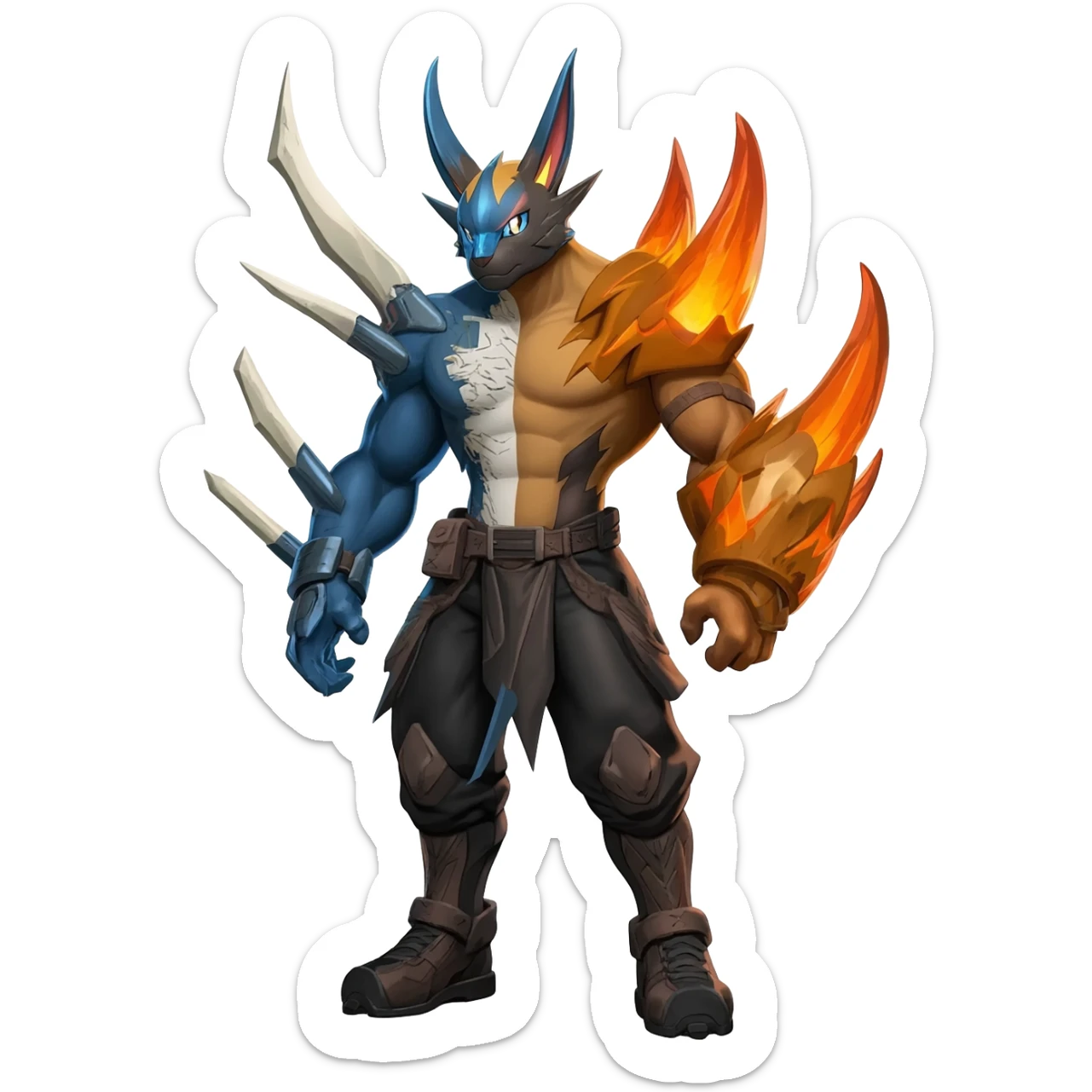 Edgy cool badass handsome animalistic Darkrai-Umbreon-Giratina-Fakémon-hybrid-fusion-creature  sticker