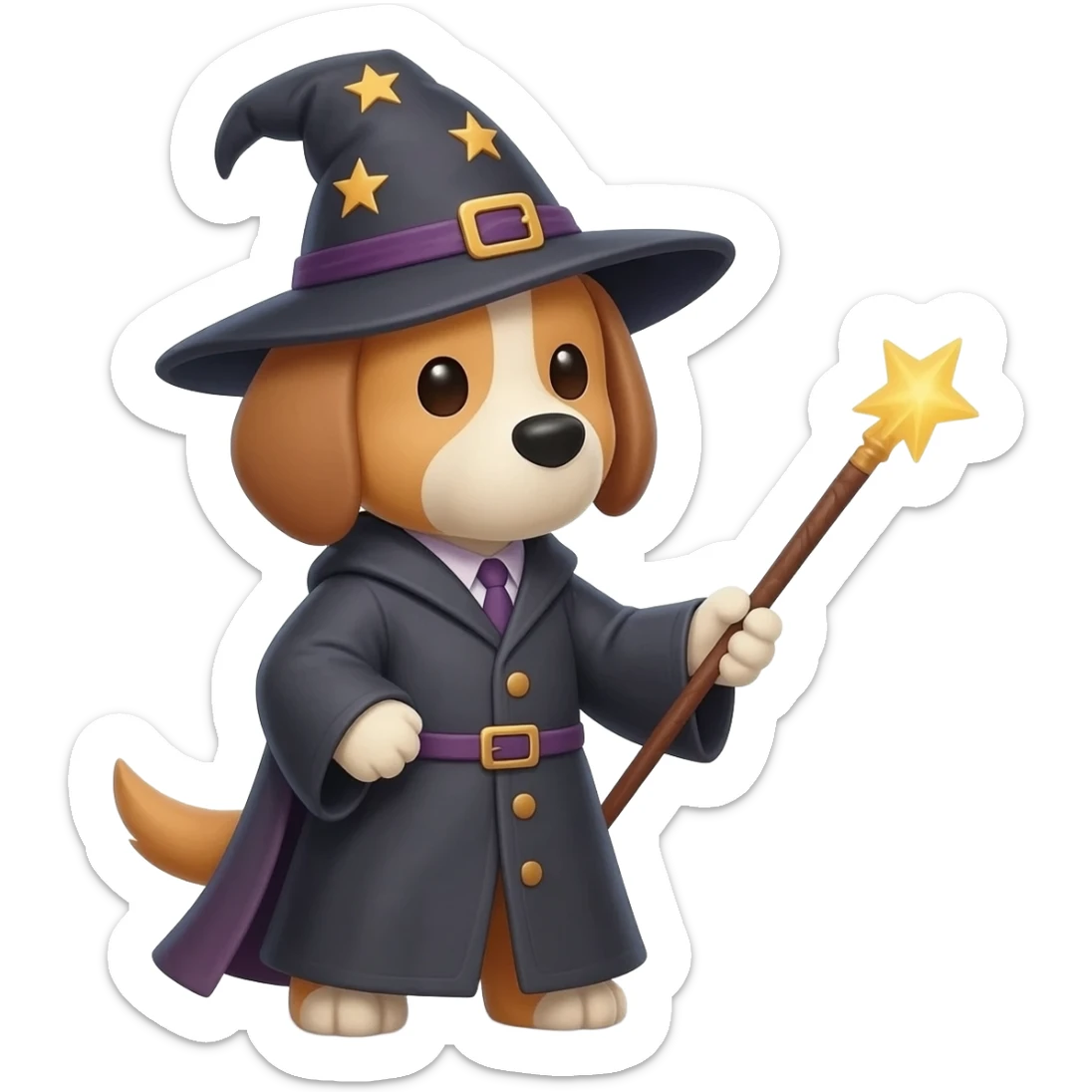 Dog wizard sticker