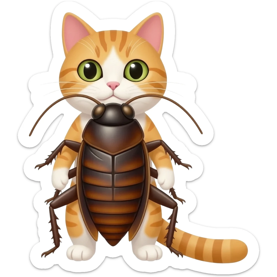 Cat with cockroach body sticker