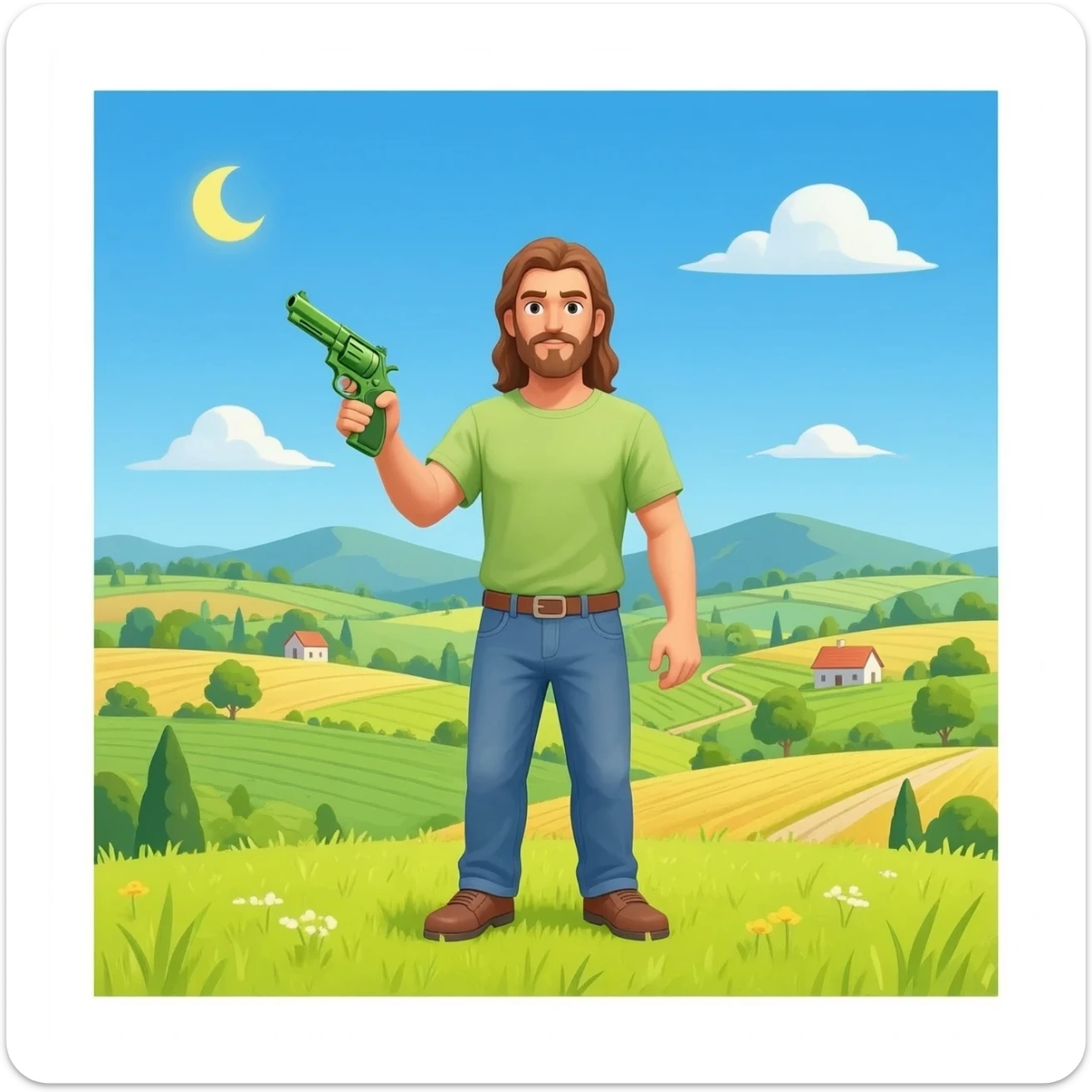 God country and guns green sticker