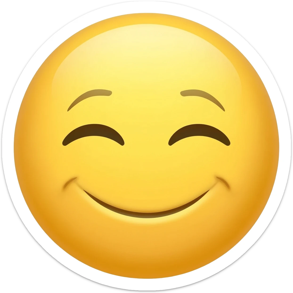 Yellow circle with closed eyes smiling shaking horizontally sticker