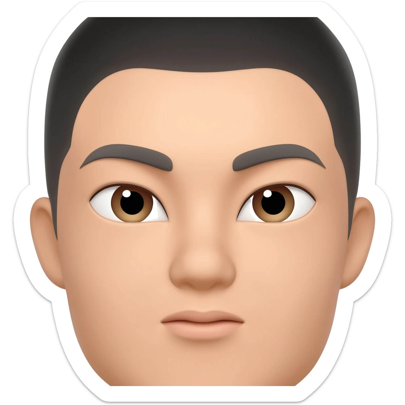 Asian with slanted eyes sticker