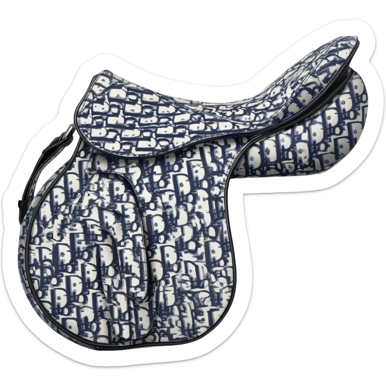 white dior printed saddle bag sticker