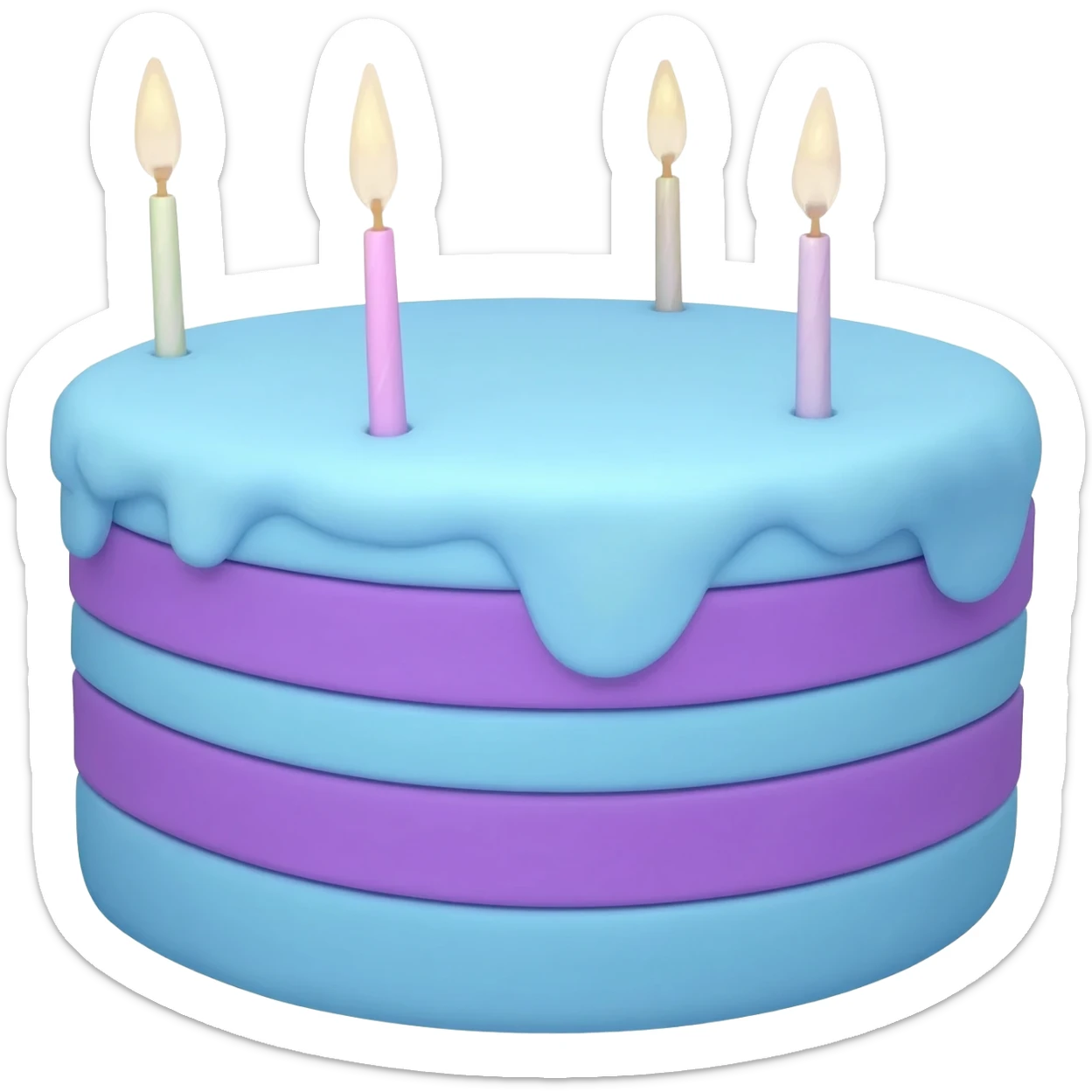 blue and purple birthday cake sticker