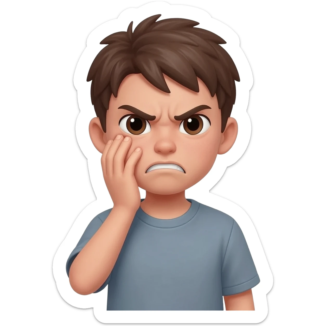 angry boy hand on him sticker