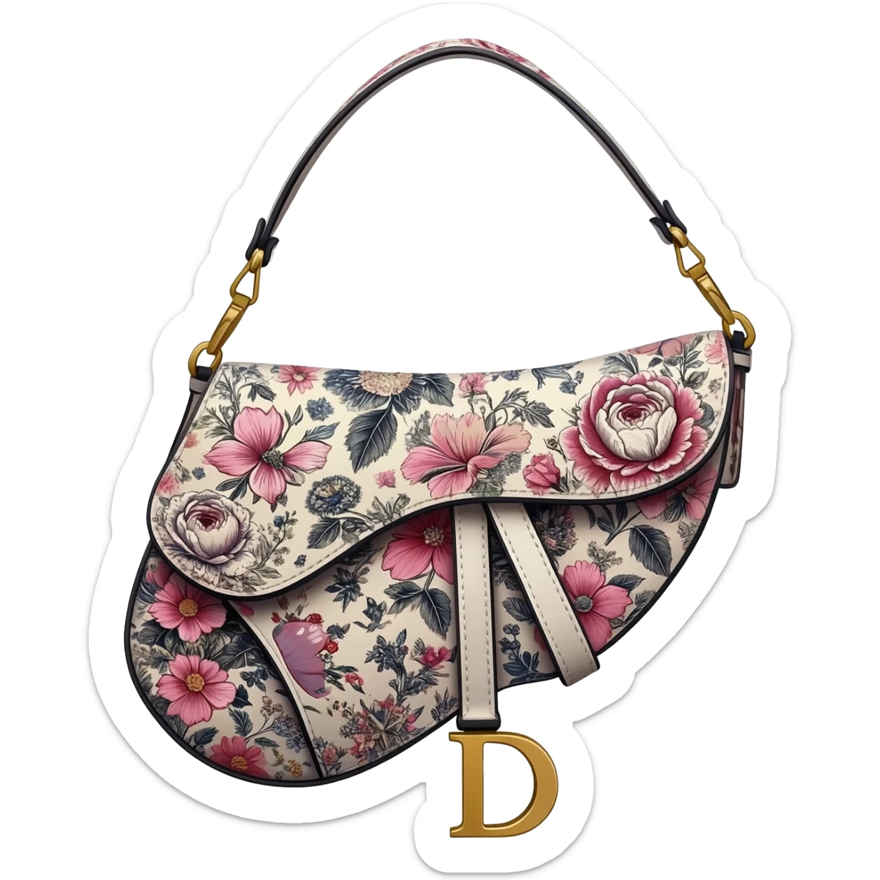 floral dior saddle bag sticker
