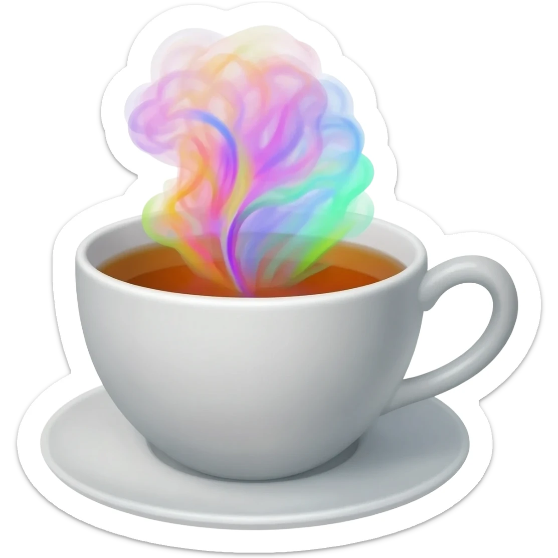 cup of thee with a color full explosion sticker