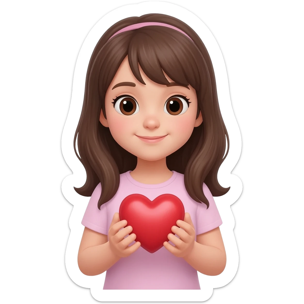 девочка держит сердечко в руках sticker