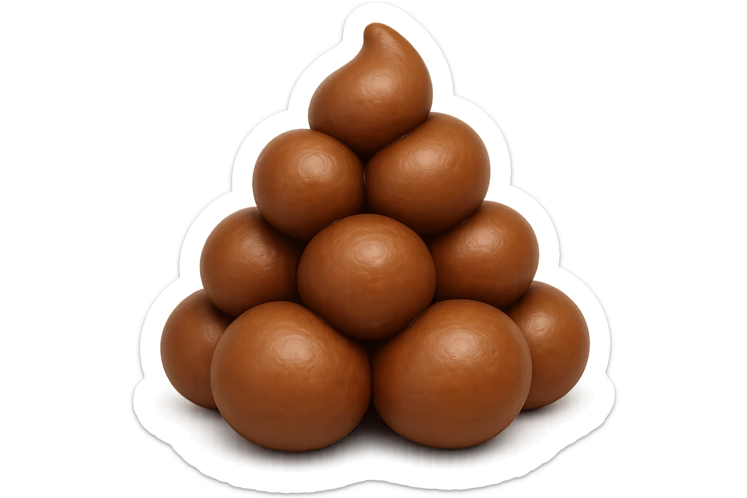 EMOJI STILE IPHONE 3D DI UNa montagna di feci a palline stile emoji iphone E FALLO MOLTO REALISTICO IN 3D sticker