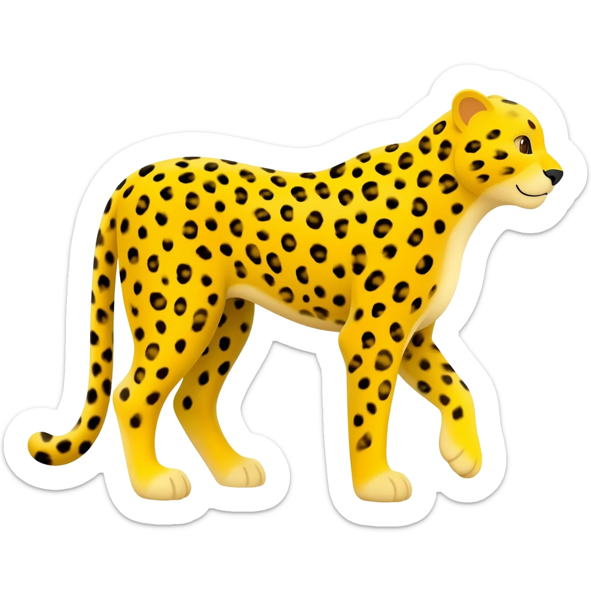 a very yellow cheetah sticker