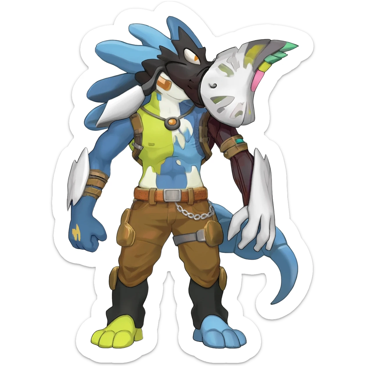  anthropomorphic tough cool Noibat-Noivern-Trico-Scyther-Nargacuga-Litten-Hybrid sticker
