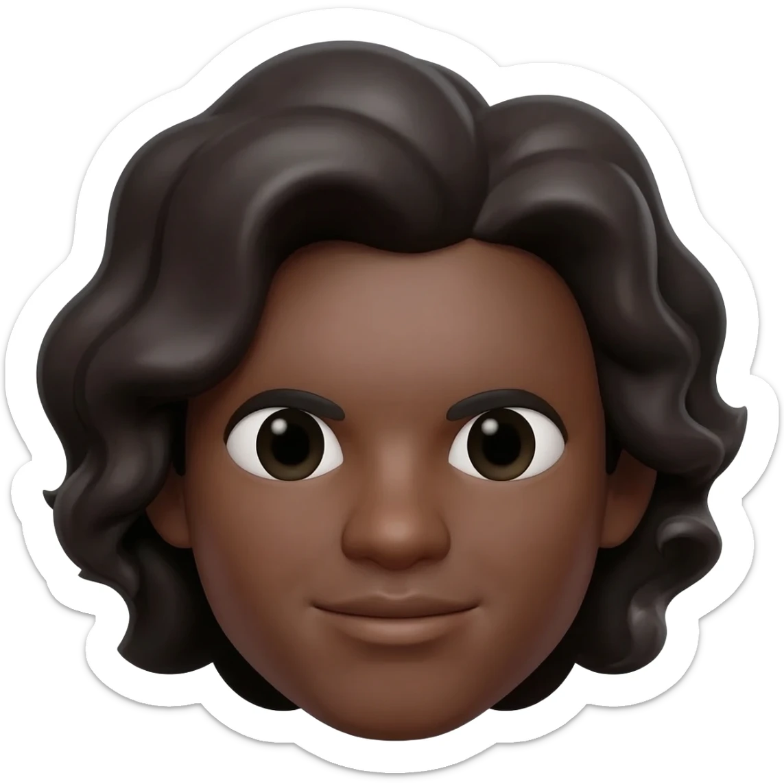 Black man memoji with wave hair cut sticker