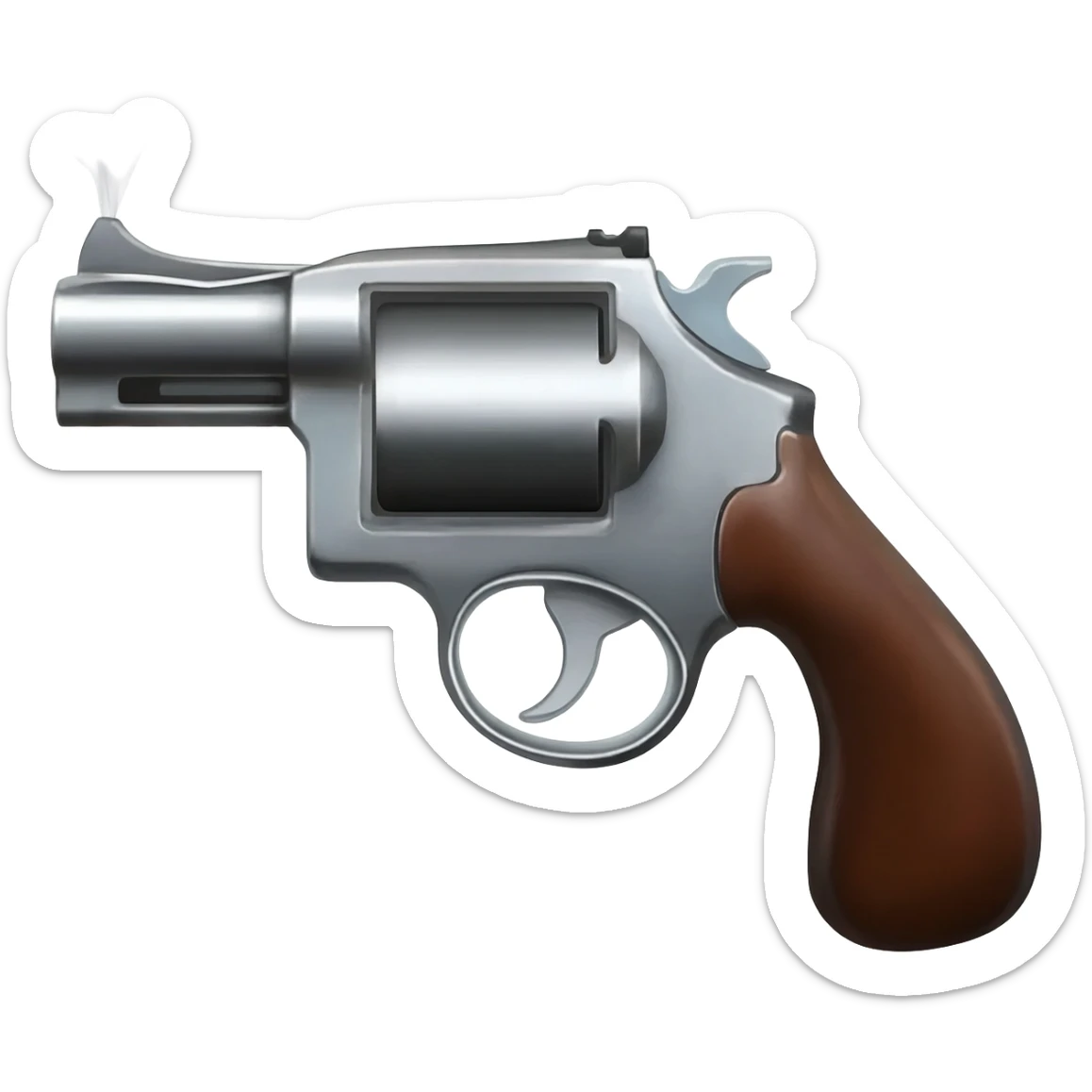revolver gun with smoke exiting the chamber sticker