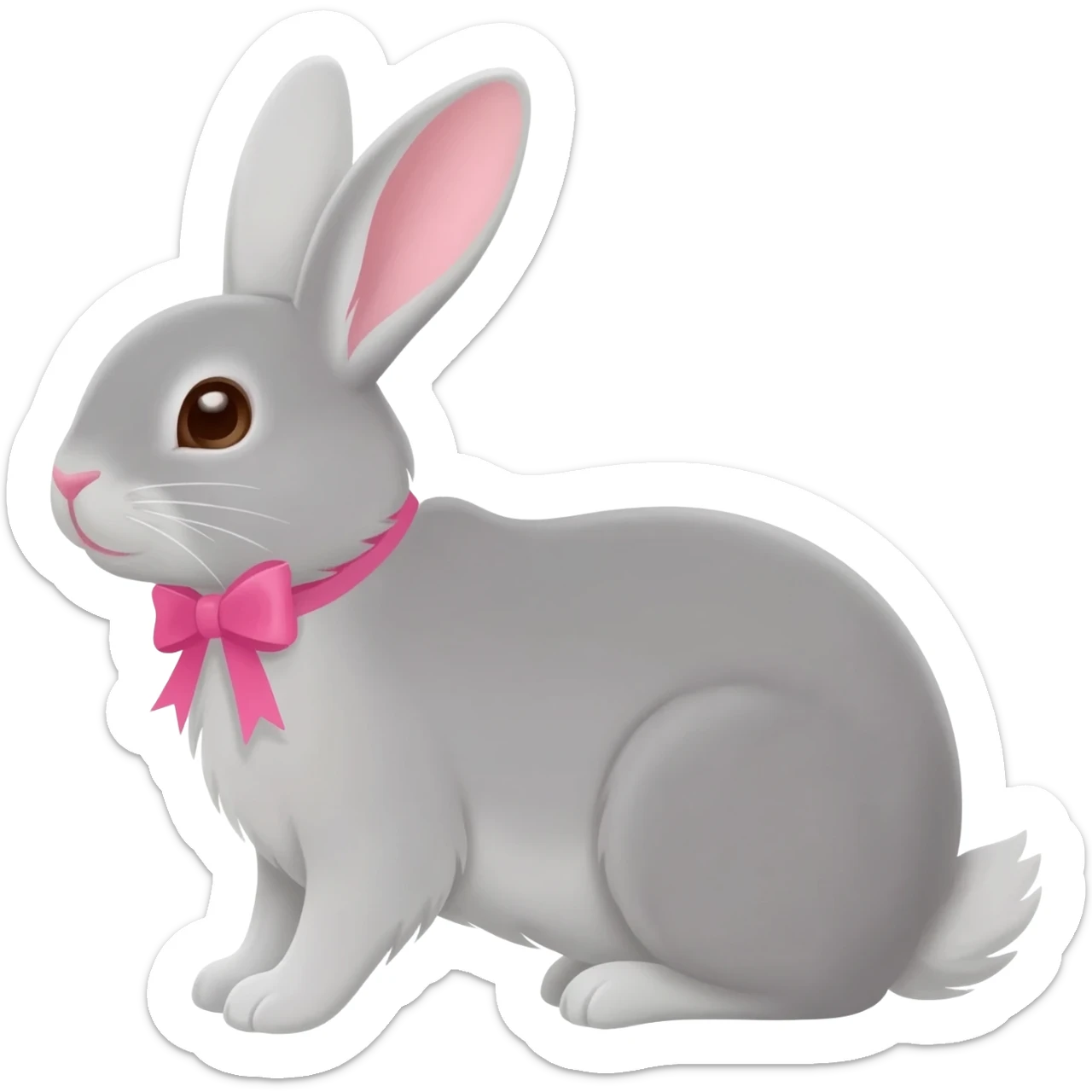Серый зайчик с бантиком sticker