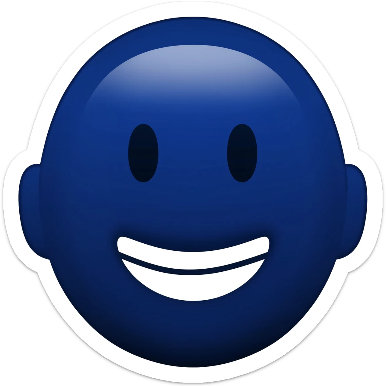 I said laughing face in navy rich royal blue shad with black lining. No other color adding! sticker