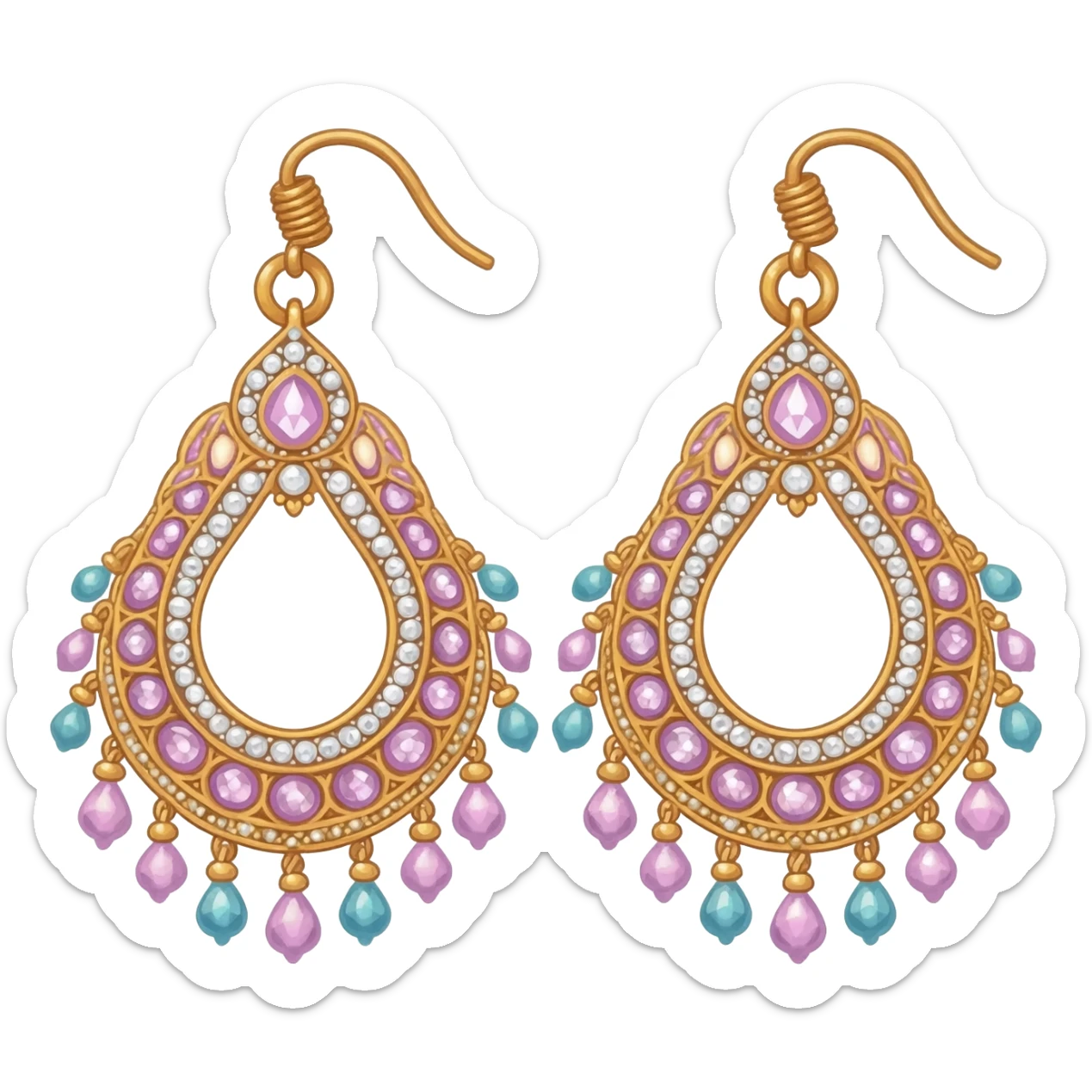 Two big jhumkas pastel colour sticker