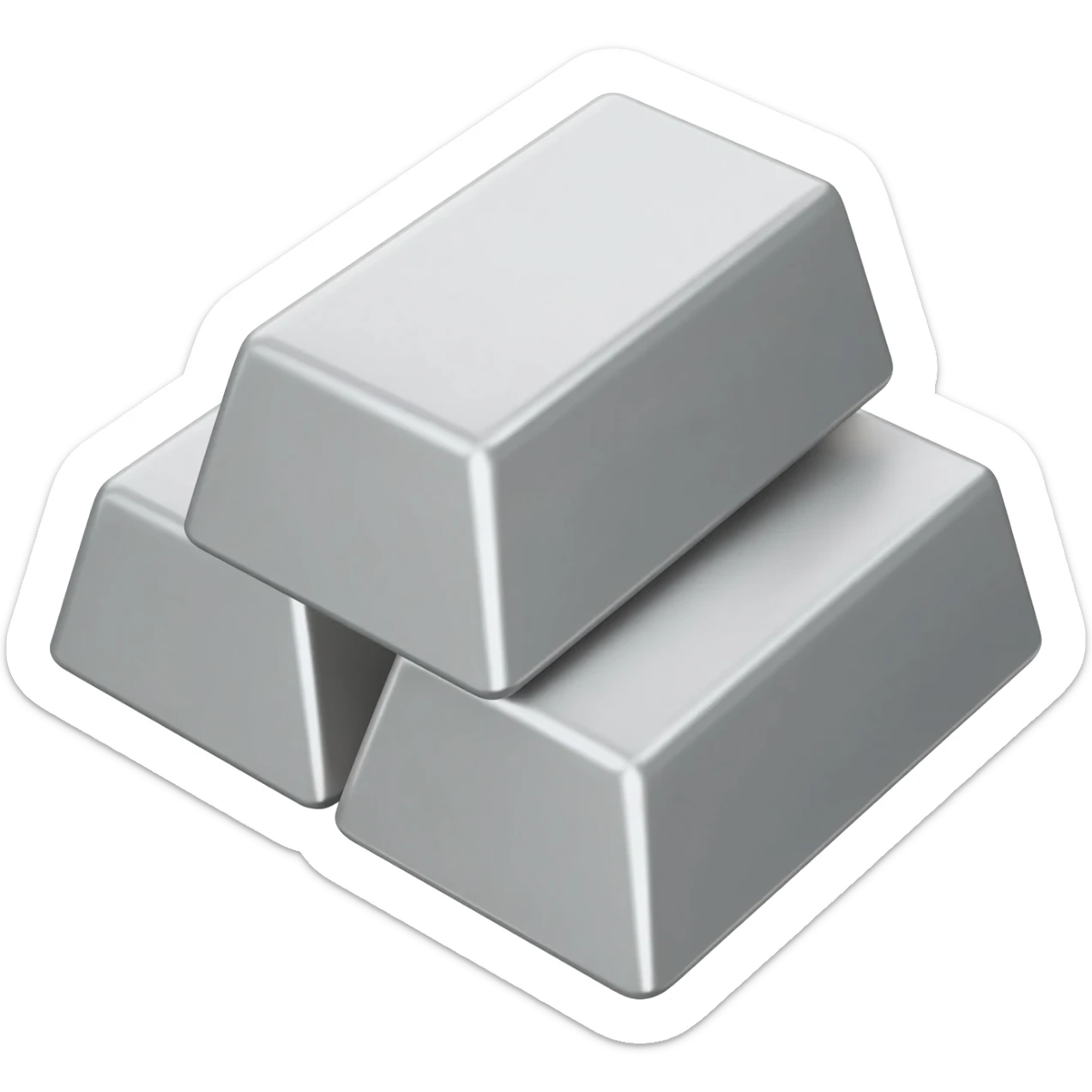 3 cartoon silver bars sticker