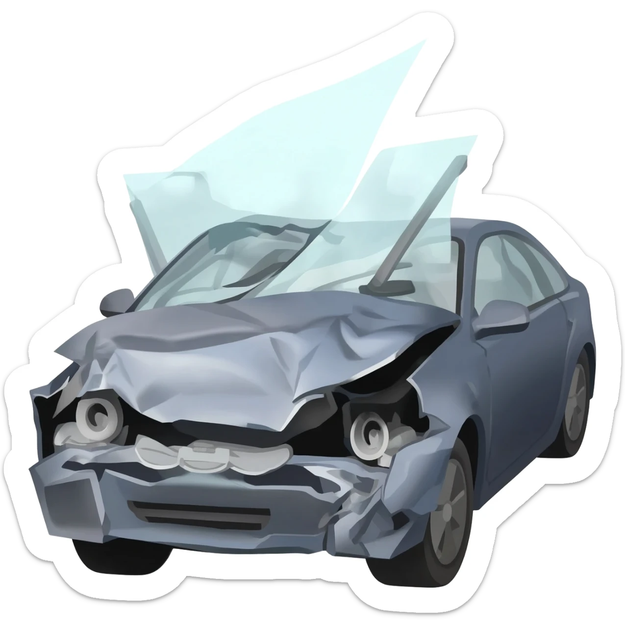 Crashed car fiesta sticker