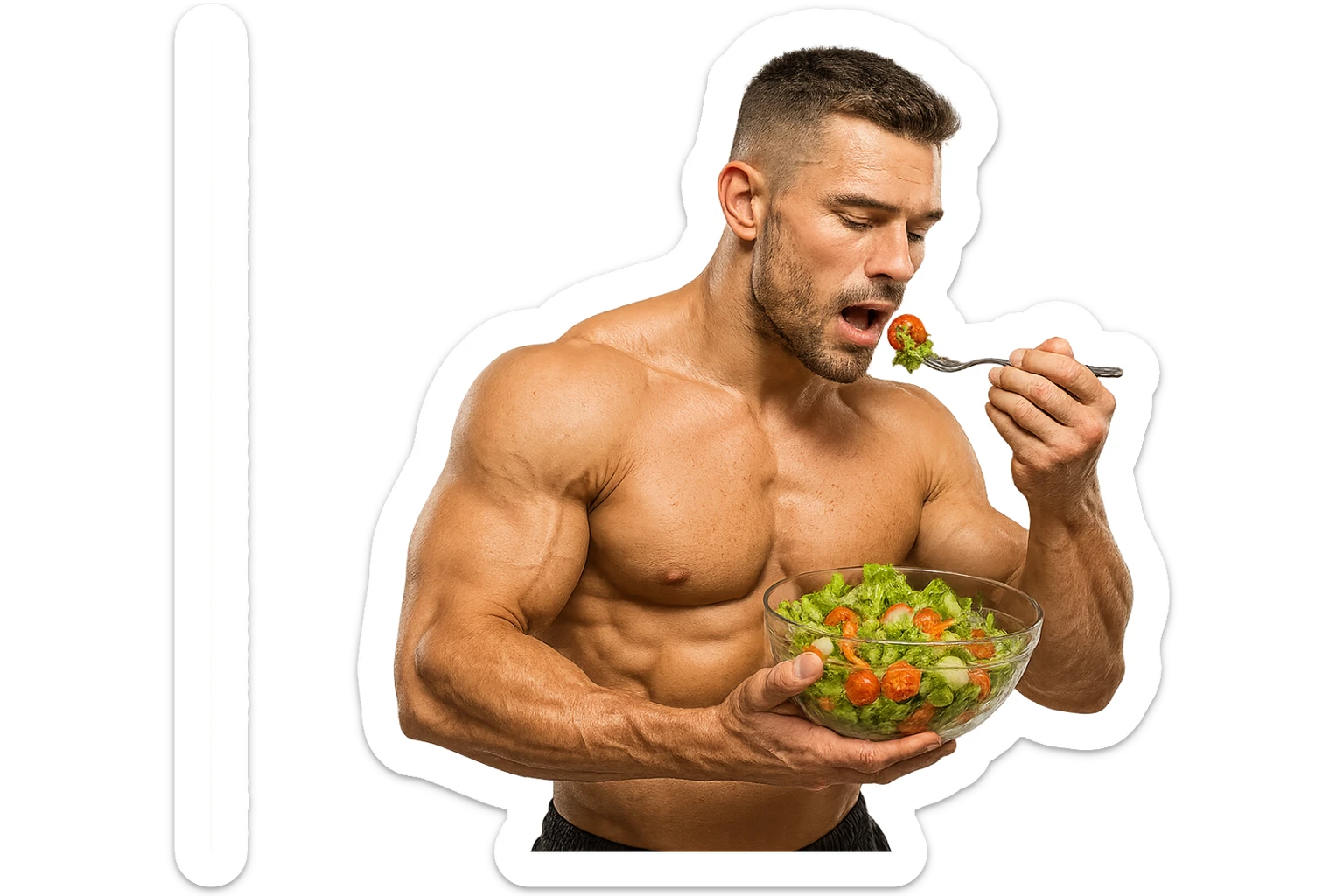 UOMO FITNESS CHE MANGIA INSALATA sticker