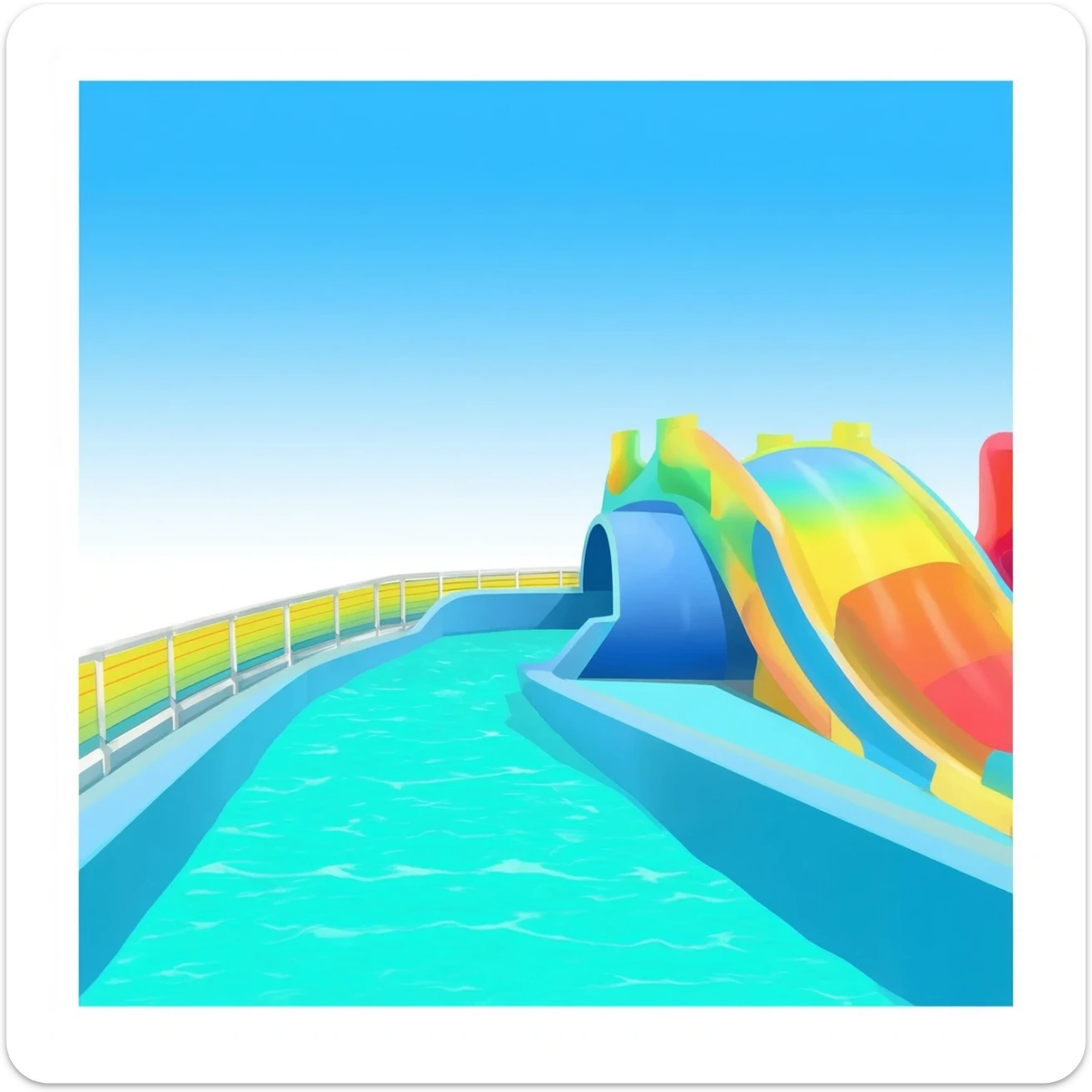 Water slide at the water park sticker
