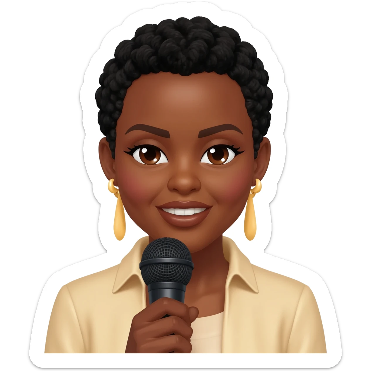 Gonemili Grace chante avec un micro en main sticker