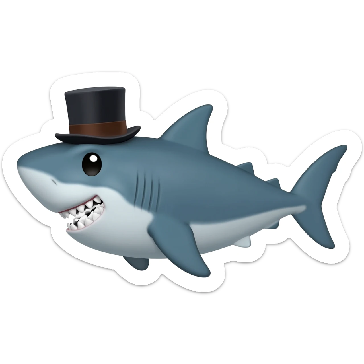 Shark with a top hat sticker