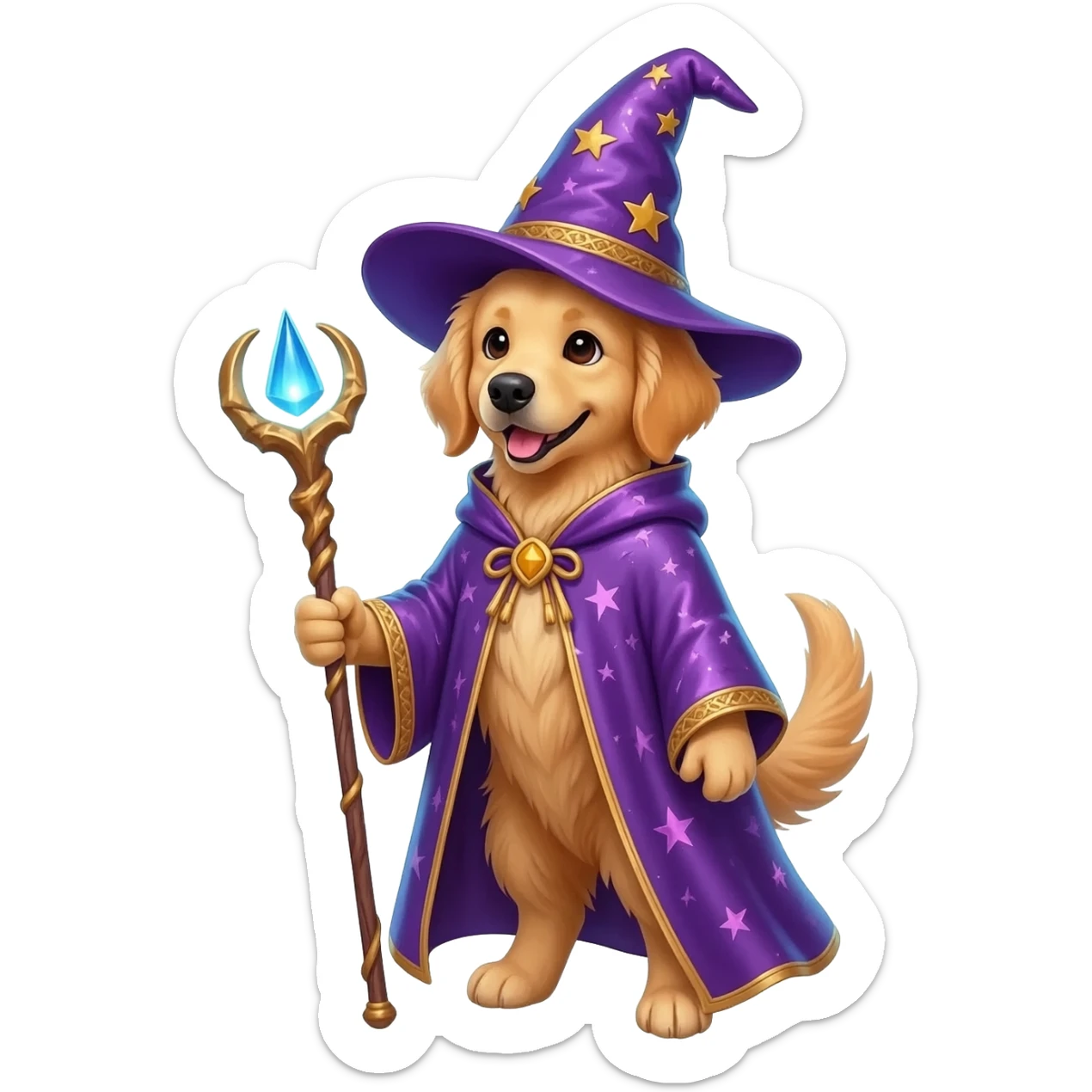 Dog wizard sticker
